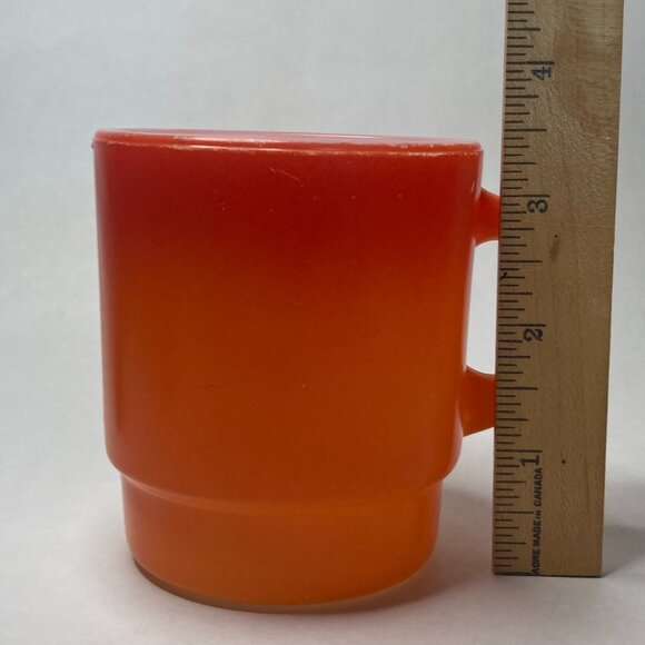 Vintage Anchor Hocking Fire King Ware Red Orange Coffee Mug - Picture 10 of 14